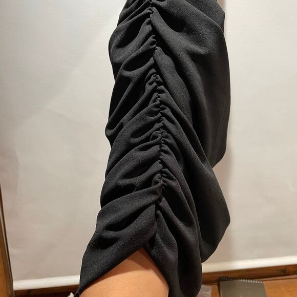 XS Abercrombie Ruched Black Mini Dress - Picture 11 of 13